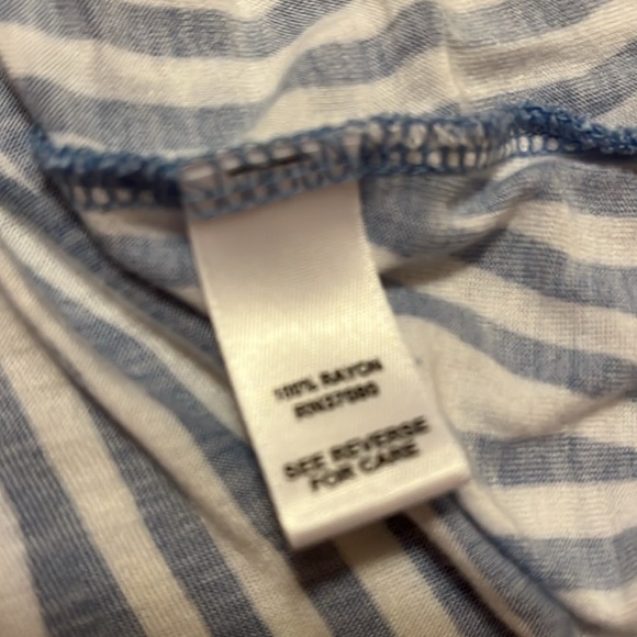 Cato blue and white abstract, striped long tank top size medium - Picture 6 of 8